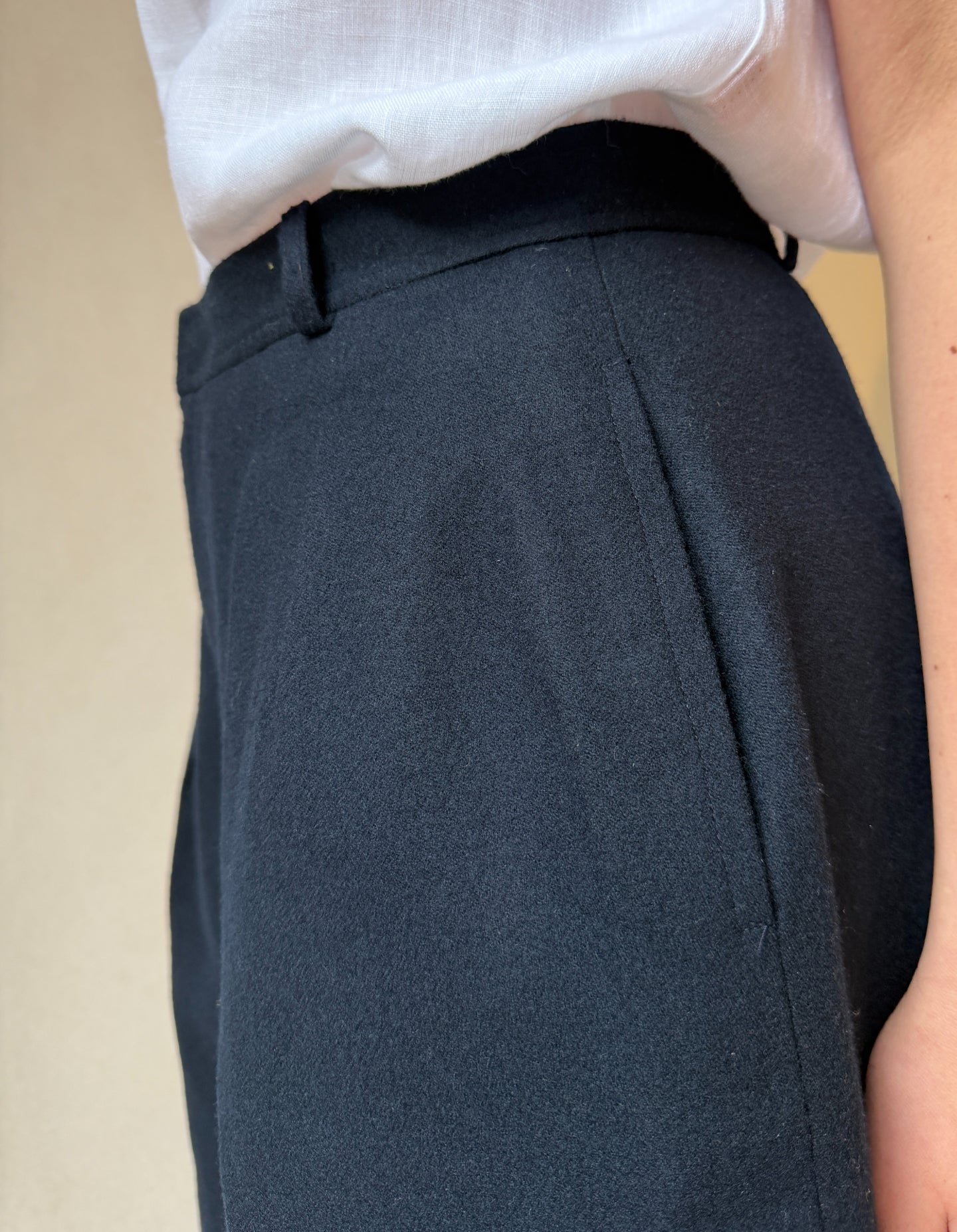 Vintage Navy Wool Pleated Shorts