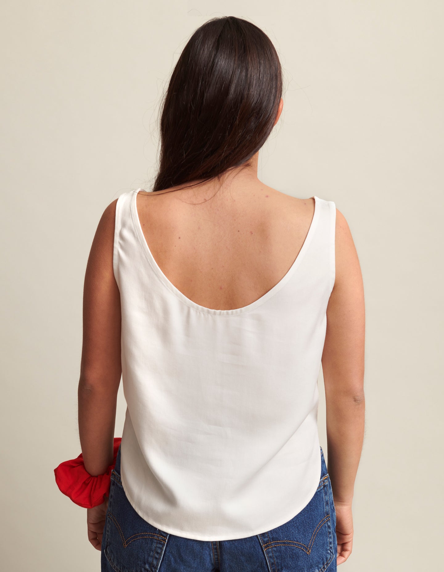 The Swoop Tank (Polished White Lyocell)